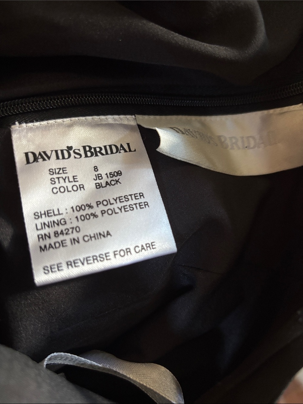 David's Bridal Black Formal Girls Dress - Picture 5 of 6